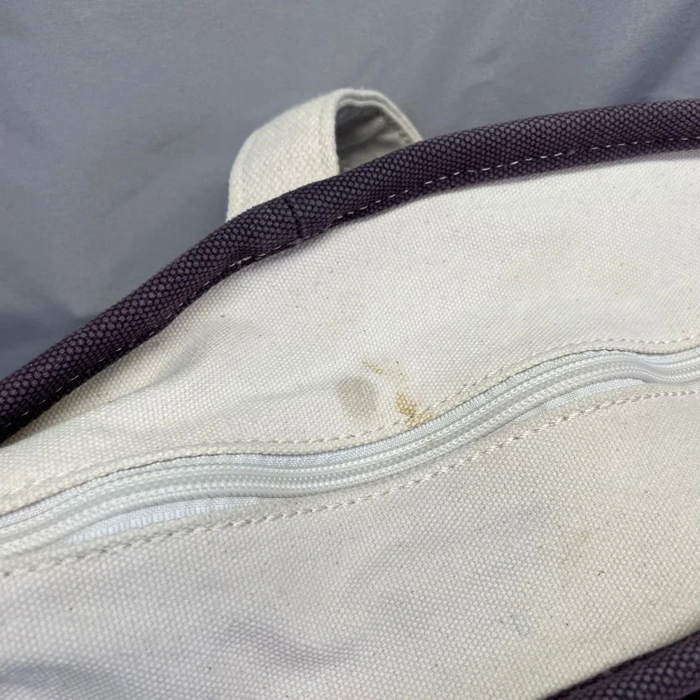Lands' End Purple Canvas Pet Carrier Tote Bag Small Dog Cat Zip Top Mesh Window